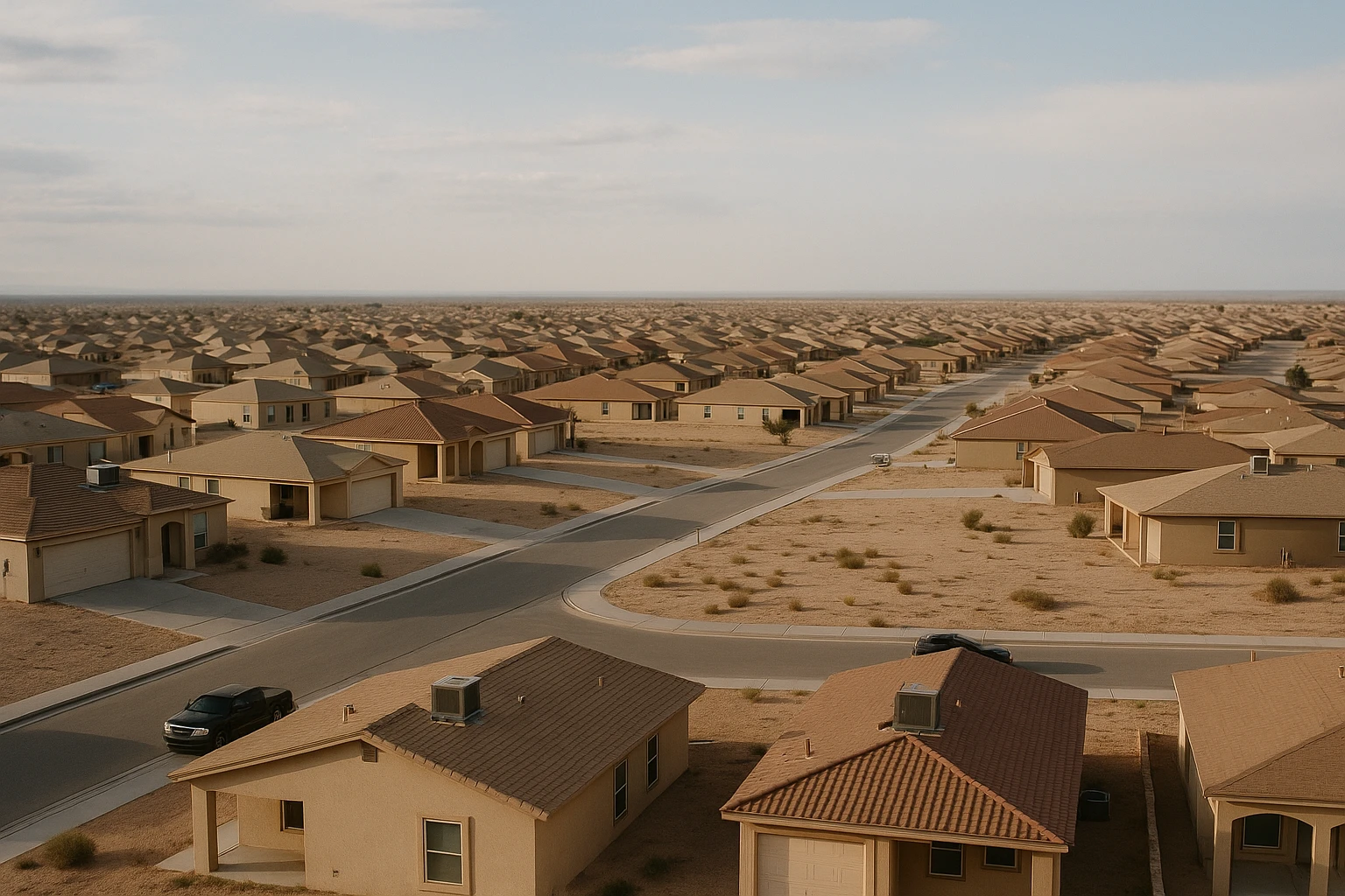 East El Paso suburban neighborhood with newer homes and desert landscaping